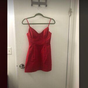 Princess Polly Red Novella Bustier Dress Sz 4